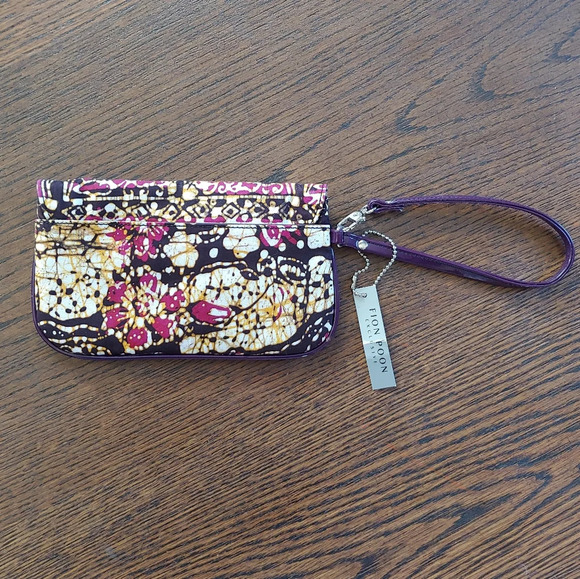 Fion Poon Maylasia Collection Dark Purple Boho Wristlet Wallet NEW with Tags - Picture 2 of 7